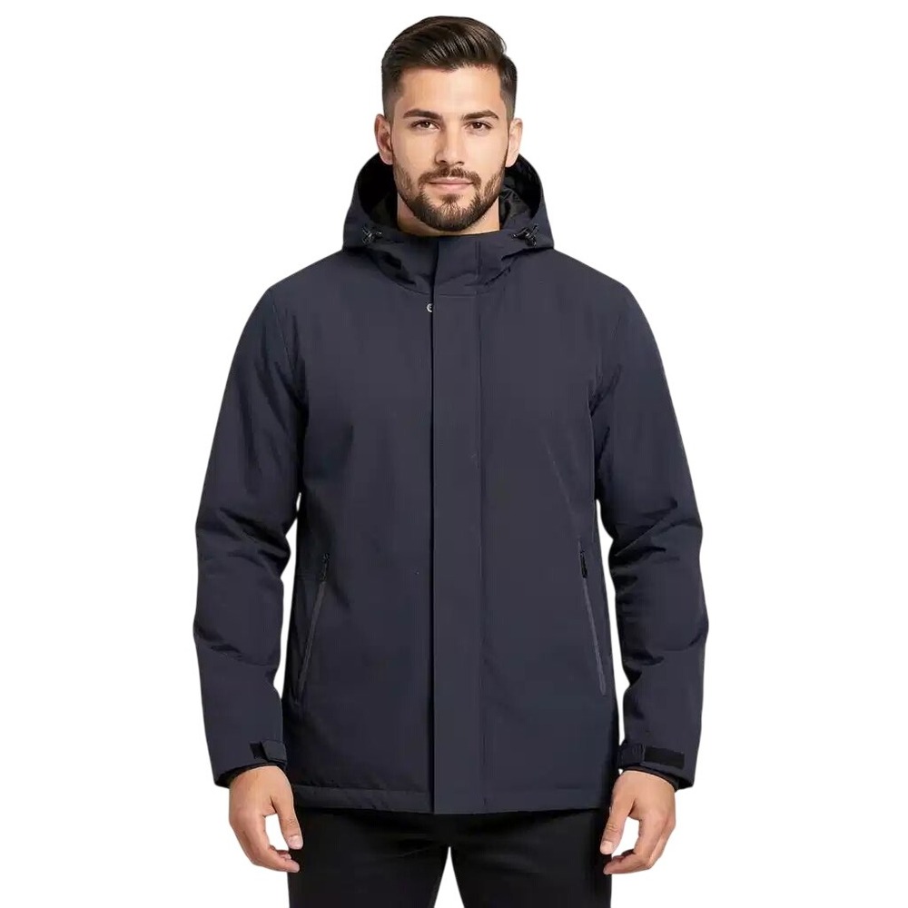Calvin Klein $250 Mens Navy Blue Hooded Parka Jacket 5F Warmth Factor Size M NWT